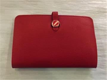 Faux Leather Dogon Style Wallet - Wine Red