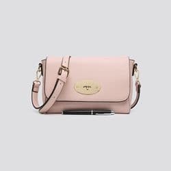Faux Leather Rectangular Antony Messenger Bag - Pink
