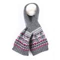 Grey Marl Recycled Blend Fair Isle Pull Through Scarf