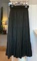 High Waisted Tiered Lined Cotton Skirt - Black