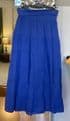 High Waisted Tiered Lined Cotton Skirt - Blue