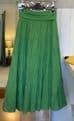 High Waisted Tiered Lined Cotton Skirt - Green
