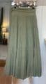 High Waisted Tiered Lined Cotton Skirt - Khaki