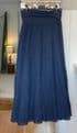 High Waisted Tiered Lined Cotton Skirt - Navy