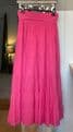 High Waisted Tiered Lined Cotton Skirt - Pink