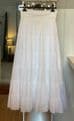 High Waisted Tiered Lined Cotton Skirt - White