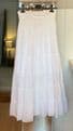 High Waisted Tiered Lined Cotton Skirt - White