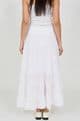 High Waisted Tiered Lined Cotton Skirt - White