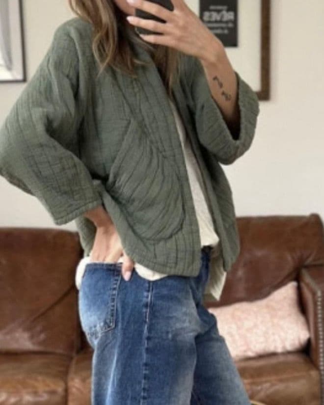 Kimono Style Jacket - Khaki