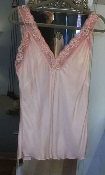 Lacy Matt Satin Look Camisole – Blush Pink