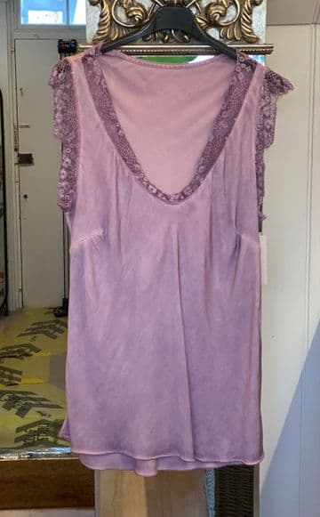 Lacy Matt Satin Look Camisole – Purple