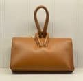 Leather Crossbody Wrist Clutch Bag - Tan