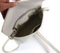 Leather Crossbody Wrist Clutch Bag - Tan