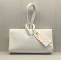 Leather Crossbody Wrist Clutch Bag - White