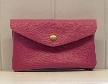 Leather Purse - Fuchsia