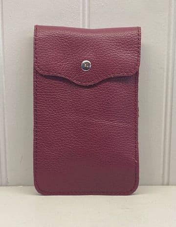 Leather Traveller Bag - Berry