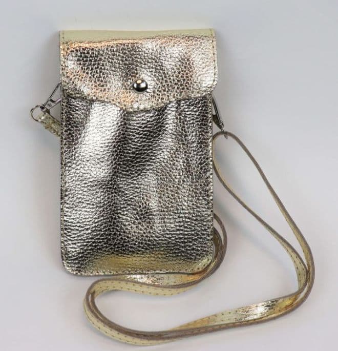 Leather Traveller Bag - Gold