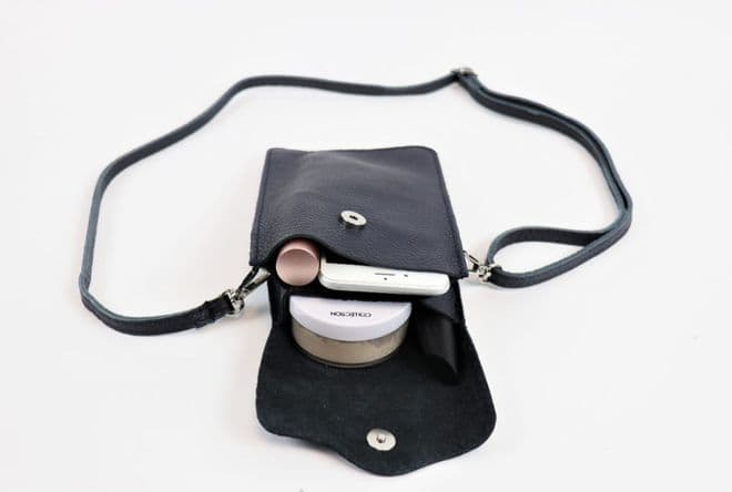 Leather Traveller Bag - Navy