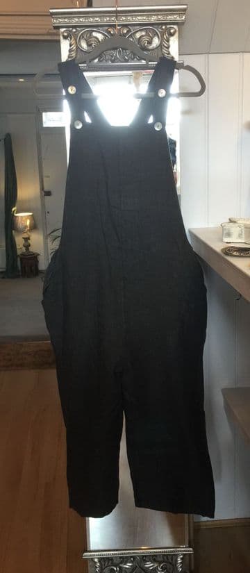 Linen Dungarees - Charcoal