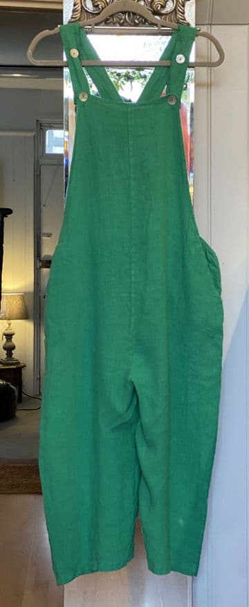 Linen Dungarees - Green