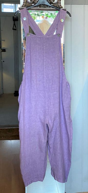 Linen Dungarees - Lilac