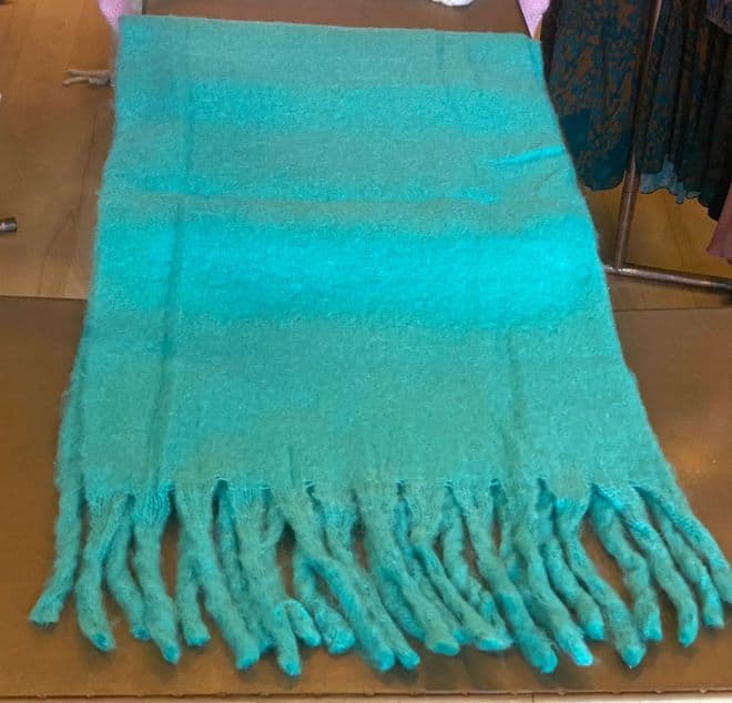 Multicoloured Check Blanket Scarf - Love It Turquoise