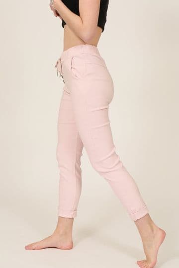 Plain Magic Stretch Trousers - Baby Pink