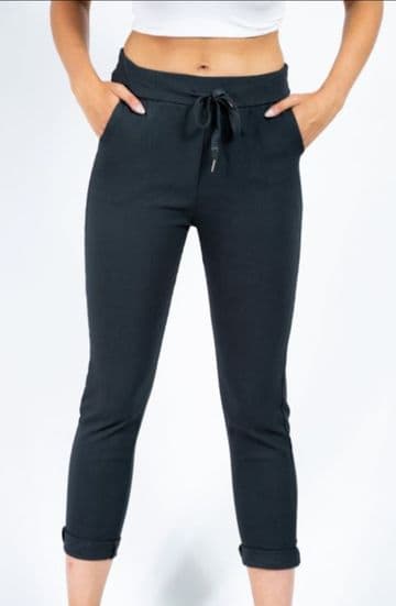 Plain Magic Stretch Trousers - Charcoal