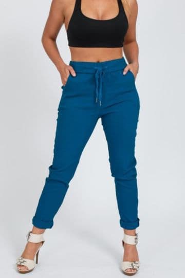 Plain Magic Stretch Trousers - Teal