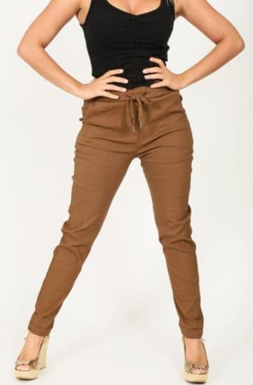 Plain Magic Stretch Trousers - Tobacco