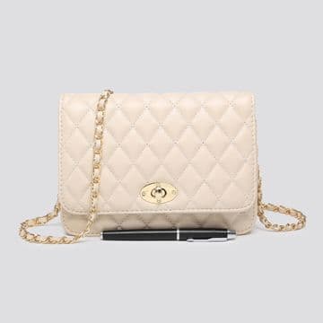 Quilted Chain Shoulder Bag - Ivory
