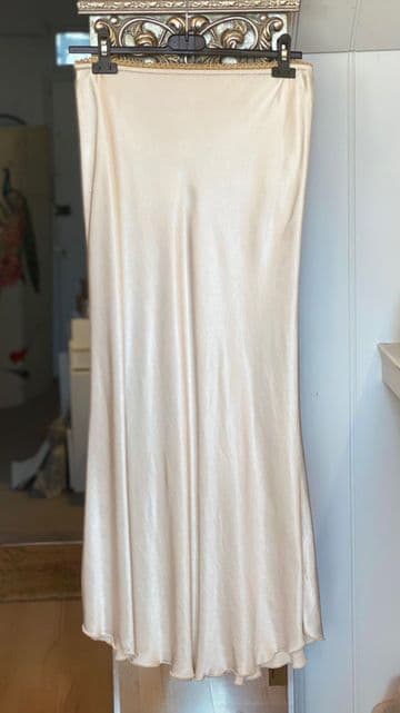 Satin Bias Slip Skirt - Champagne