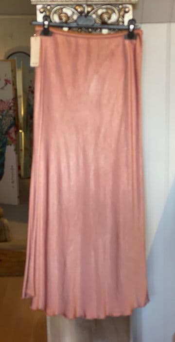 Satin Bias Slip Skirt - Dusky Pink