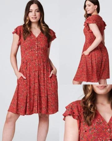 Short Ditsy Print Dress