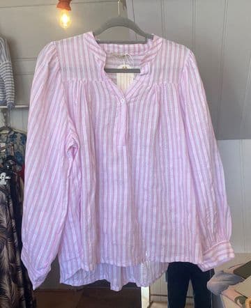 Stripy Cotton Shirt - Pink & White