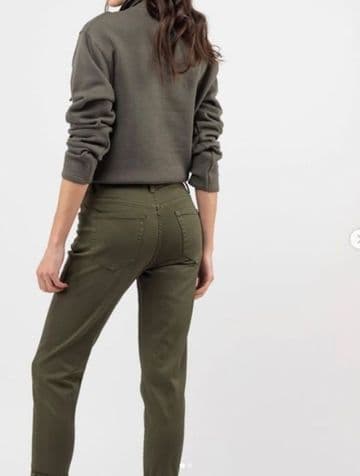 Toxik3 High Waisted Boyfriend Jeans - Khaki