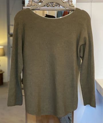 Ultrasoft Scoop Neck Jumper - Khaki