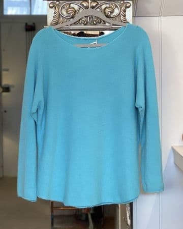 Ultrasoft Scoop Neck Jumper - Light Turquoise