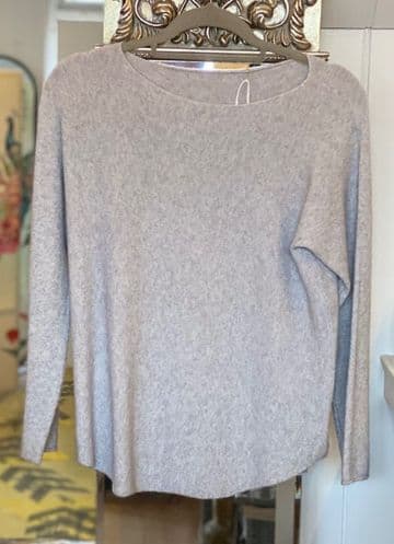 Ultrasoft Scoop Neck Jumper - Pale Grey
