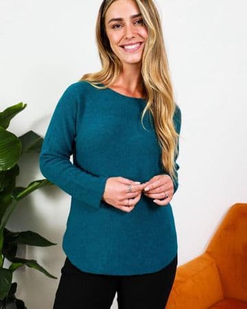 Ultrasoft Scoop Neck Jumper - Teal