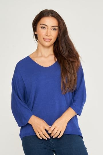 V Neck Light Jumper / Top - Blue