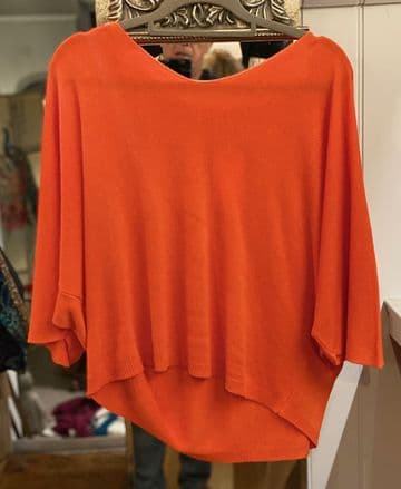 V Neck Light Jumper / Top - Orange
