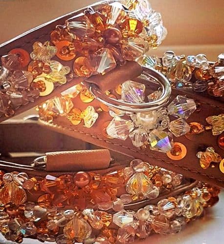"Crystal Palace" Swarovski Gold dog Collar