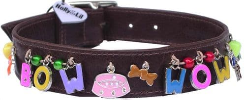 Alphabet charm dog collars