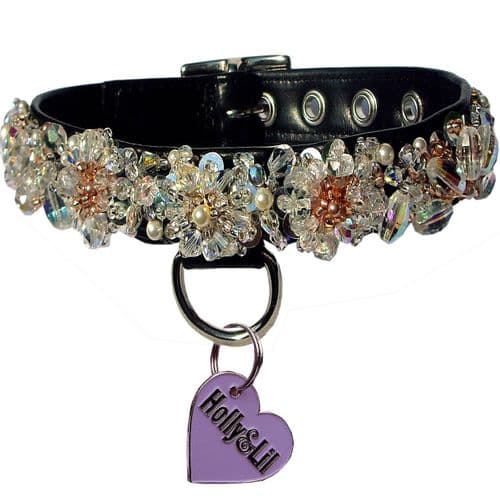 Black Ice Swarovski & Crystal dog collar