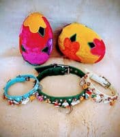 Easter Parade dog collars - Holly & Lil Collars Handmade in Britain, Leather dog collars, leads & Dog harnesses.
