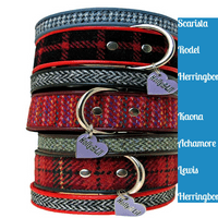 Harris Tweed Dog Collar Collection - Holly & Lil Collars Handmade in Britain, Leather dog collars, leads & Dog harnesses.