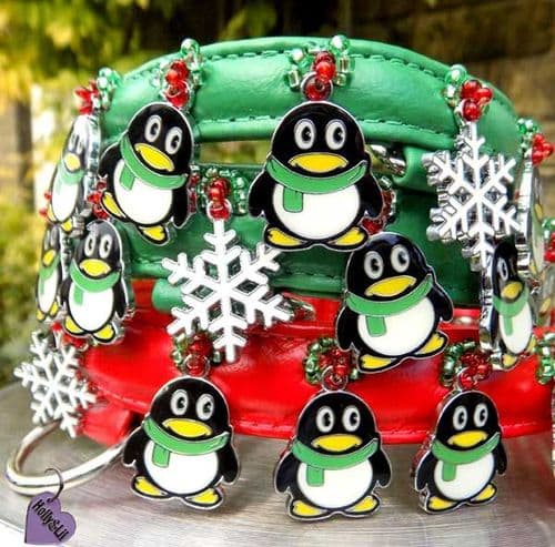 March of the Penguins Charm dog collar