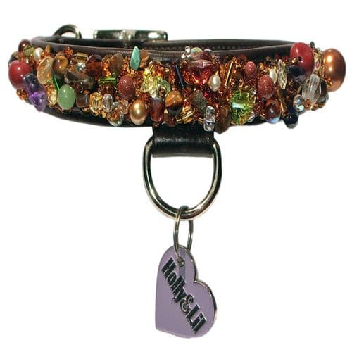 Ophelia. Tigers Eye & Jasper dog collar