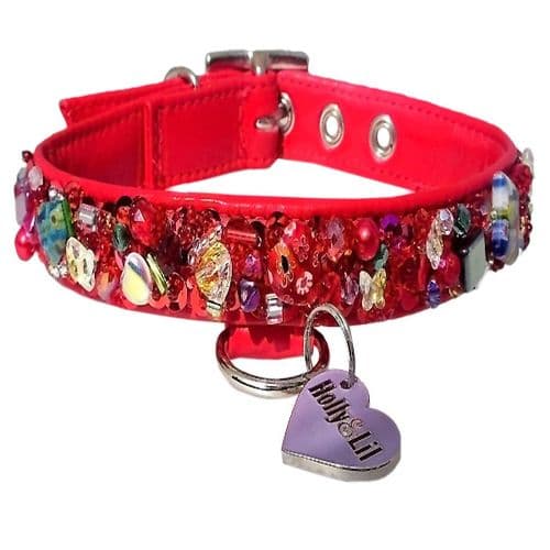 Ruby Slippers. Sequins & Swarovski dog collar